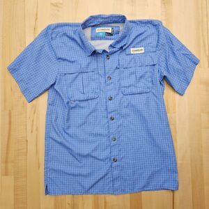 Boys Magellan Outdoors Fish Gear Shirt Sz Large 14-16 stadium Blue relaxed fit